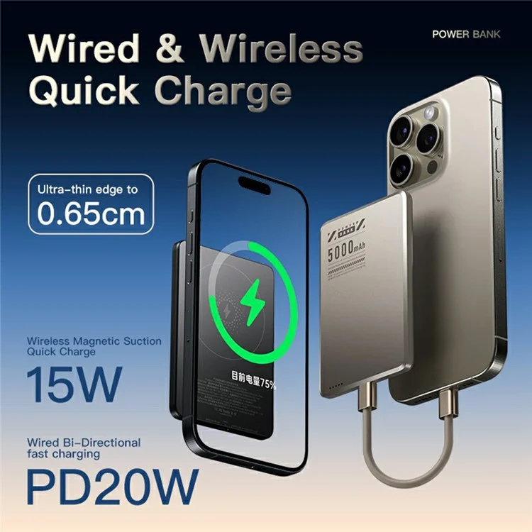 Xiaomi 5000mAh Magnetic Power Bank स्पेसिफिकेशन और फीचर्स